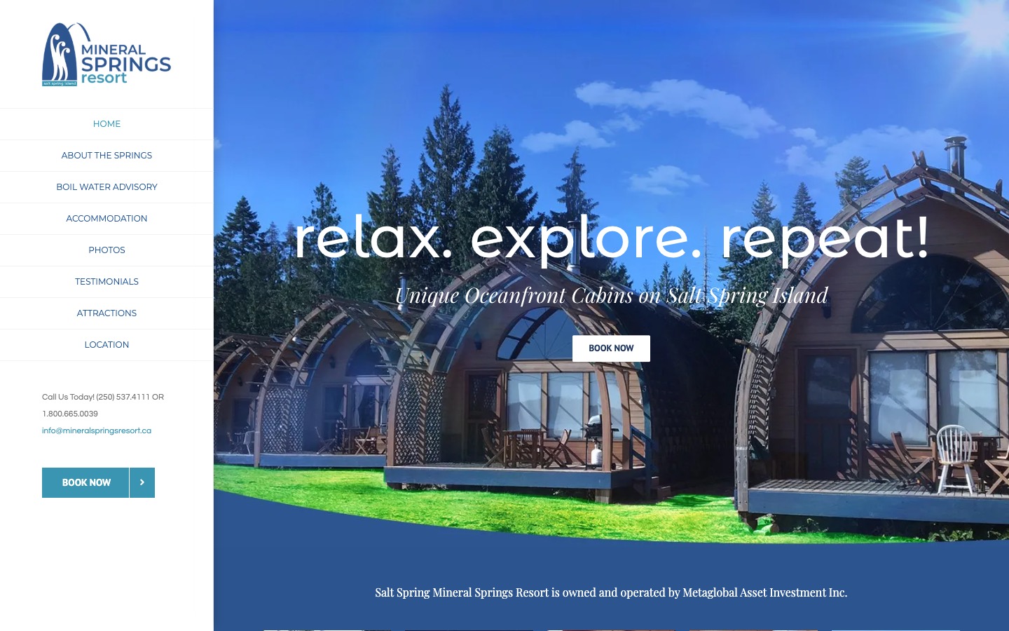 The current homepage